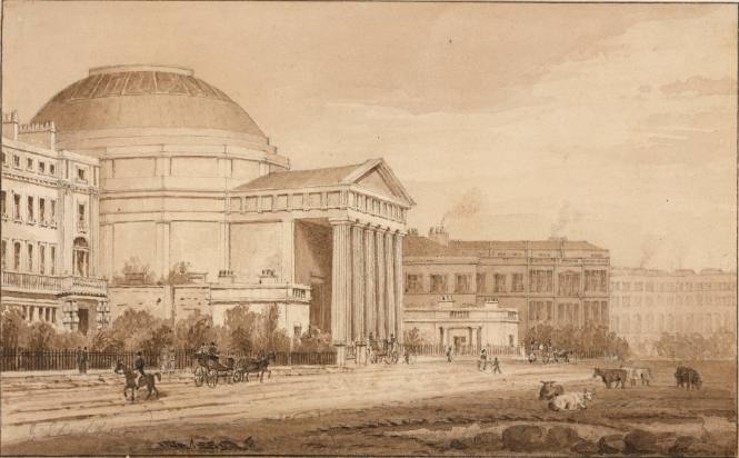The Coliseum in Regent's Park (related to the drawings for James Elmes' Metropolitan Improvements; or London in the Nineteenth Century , London, 1827-1828