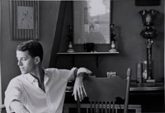 James Merrill, Stonington, Connecticut, Sits at Chair, Looks to His Right