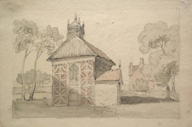 Two Views of a Timber Framed Country Church Shropshire