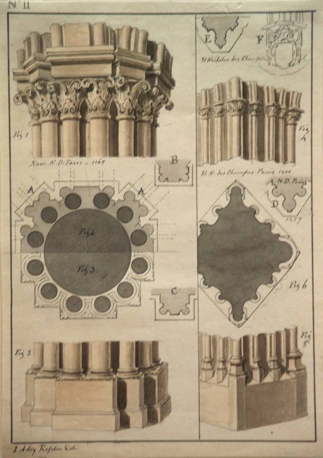 Column Clusters from the nave of Notre Dame Cathedral, Paris; Column Clusters from Saint-Nicolas-des-Champs, Paris