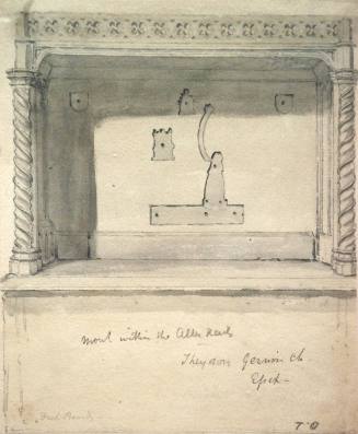 Monument on South Side of Atlar within the communion rails in Theydon Gernon Church, Essex
