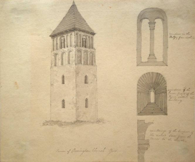 Tower of Corrington Church, Essex with Three Details