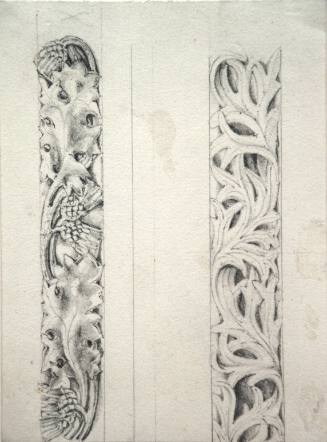 Two architectural borders with sculptural decoration