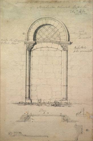 Doorway in the Western Wall to the North Aisle of Dorchester Church, Oxfordshire, Aug 24 Elevation and Plan