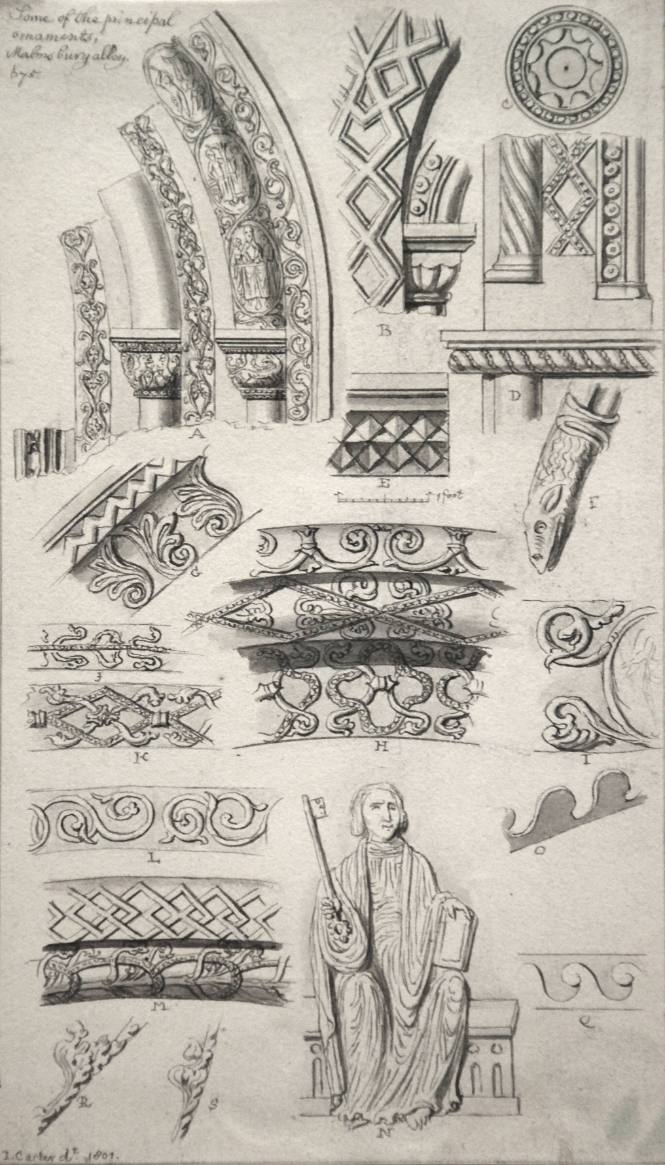 Some of the principal ornaments, Malmsbury Abbey 675