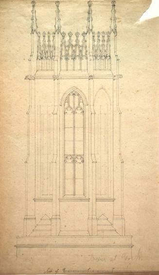 Plan for a Gothic Tower, possibly for St. Dustan's-in-the-West, Fleet Street, London