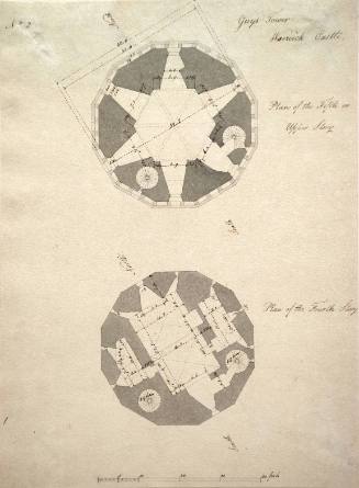 Guy's Tower, Warwick Castle - Plan of the Fifth or Upper Story - Plan of the Fourth Story, No. 2