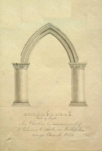 An Elevation by measurment of 2 Columns and an Arch, in Bishops Cannings Church, Wilts.
