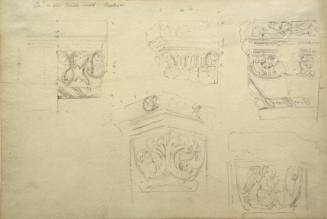 Capitals in old Cloister walls, Rochester