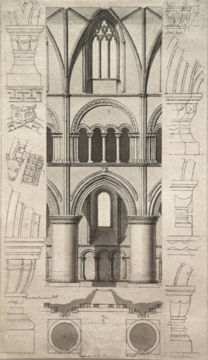 Section and Details of the Nave of Malmesbury Abbey Church