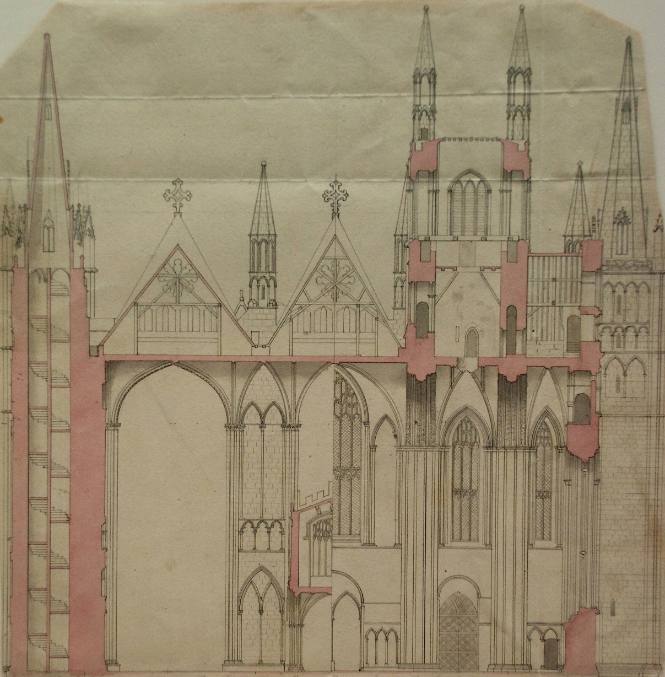 Cross-Section and Elevation of Peterboro Cathedral