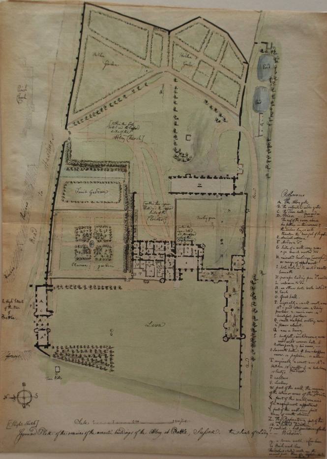 Ground Plott of the Remains of the Monastic Buildings of the Abbey at Battle, Sussex, the Seat of Lady---Webster