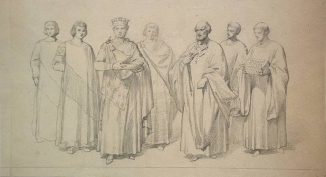Emperor Justinian and his Court (after the mosaic at S. Vitale, in Ravenna)