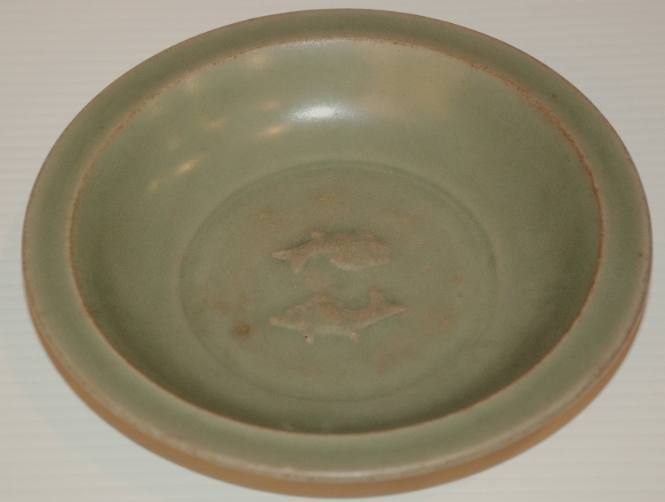 Longquan celadon two-fish dish