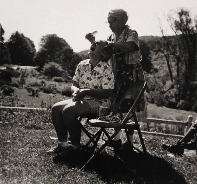 Combing Hair in Yard (Millerton Portfolio)