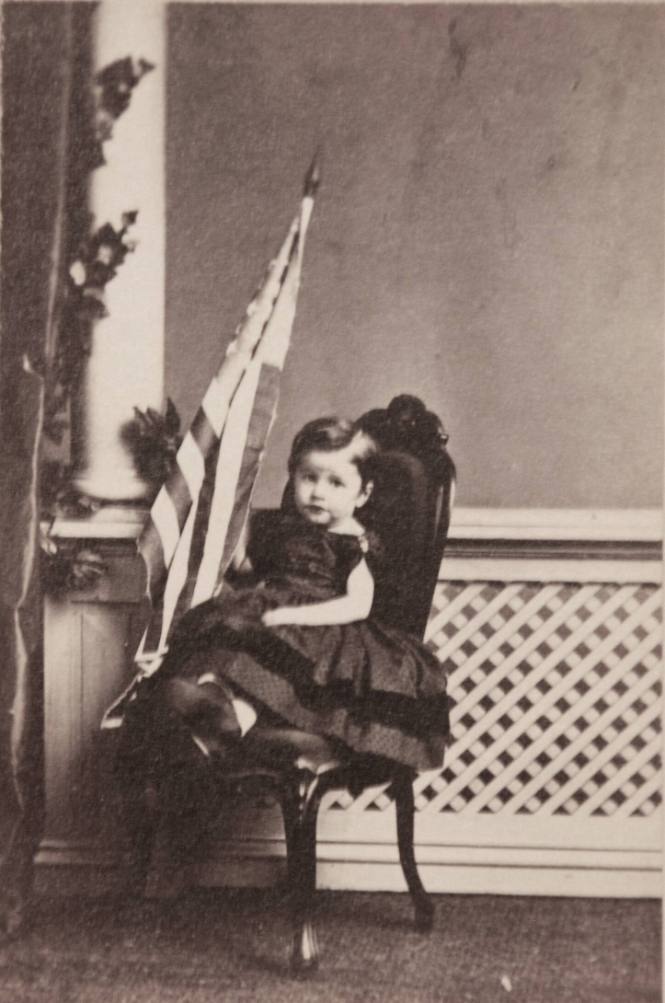 Young girl with flag
