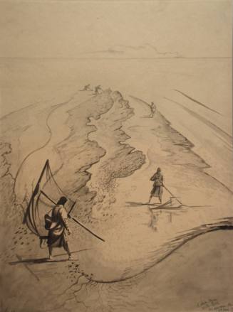Shrimp Gatherers at Low Tide-Boulogne