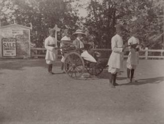 Joan Burrard in Ricksaw outside Cecil Hotel Sciula
