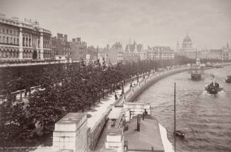 The Thames Embankment, from Waterloo Bridge, London, England