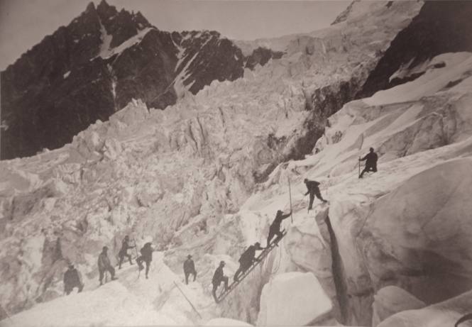 Ascent of Mt. Blanc near Grands Mulets and Glacier du Bossous