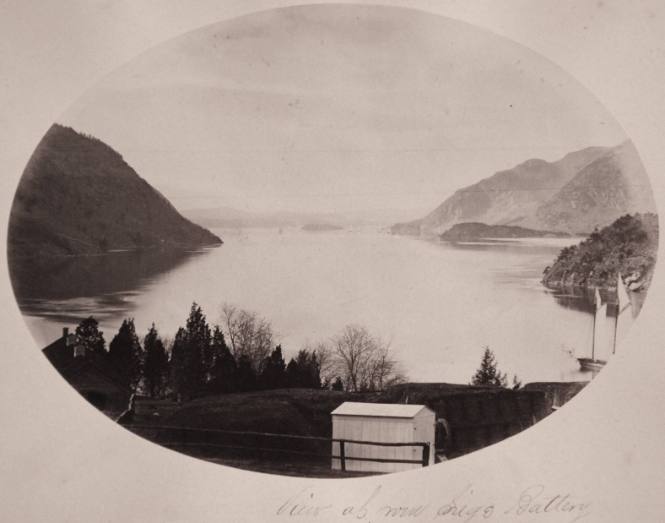 View up from  _Seige Battery, West Point Military Academy, West Point, NY