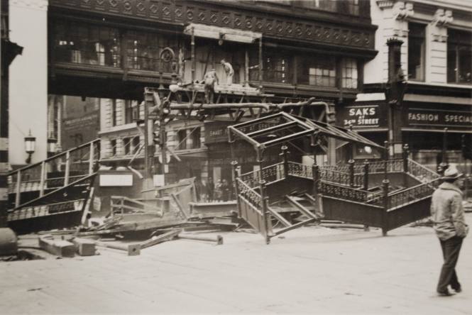[One of Twelve views of the demolition of the Sixth Avenue El]
