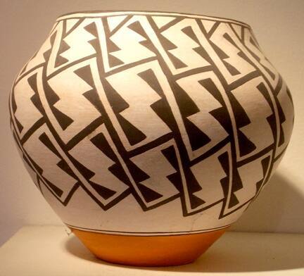 Black-on-white Pot