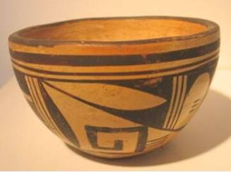 Pot with brown designs on buff