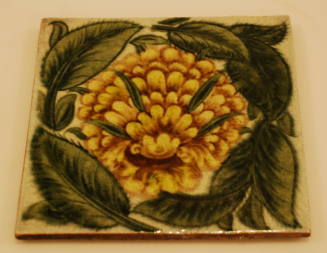 Ceramic tile, sunflower design