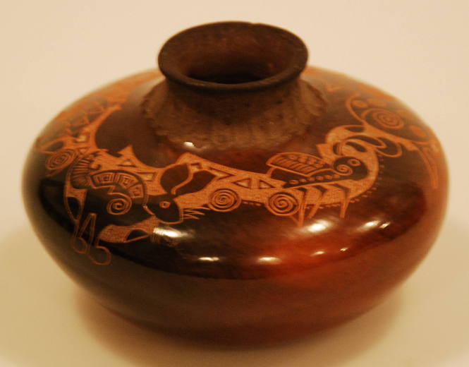 Jar with incised design