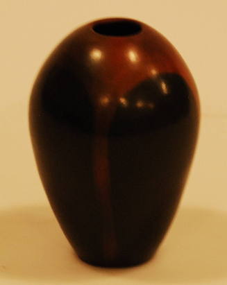 Pitch Coated Buff-On-Black Vase