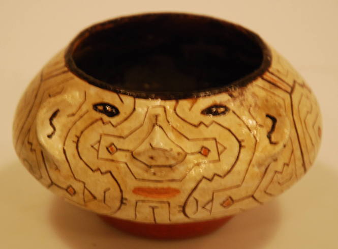 Effigy Bowl with Brown-On-White Designs