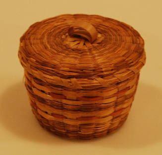 Lidded Basket with Red Design
