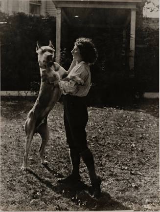 Judith Anderson with Great Dane, Rex