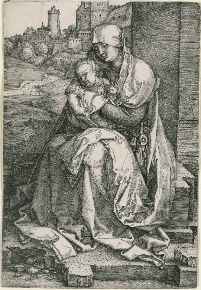 The Virgin Sitting by a Wall