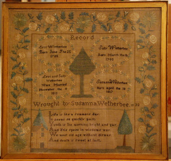 Sampler: Family Record or Register