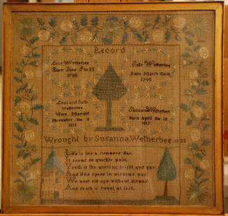 Sampler: Family Record or Register