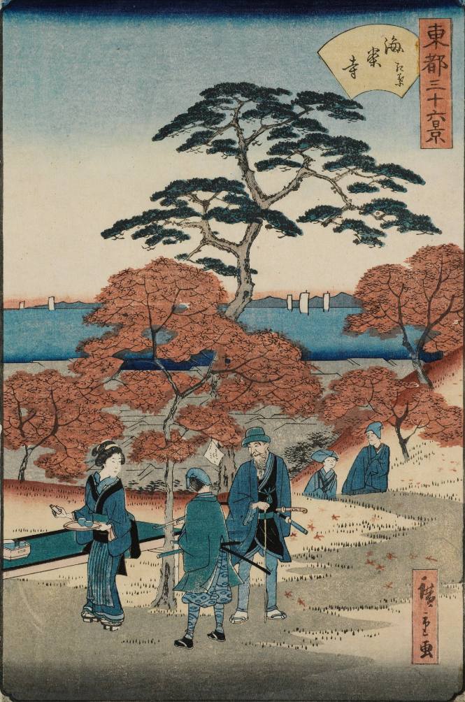 Red Maple Leaves at Kaian-ji Temple
