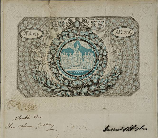 George IV coronation ticket
