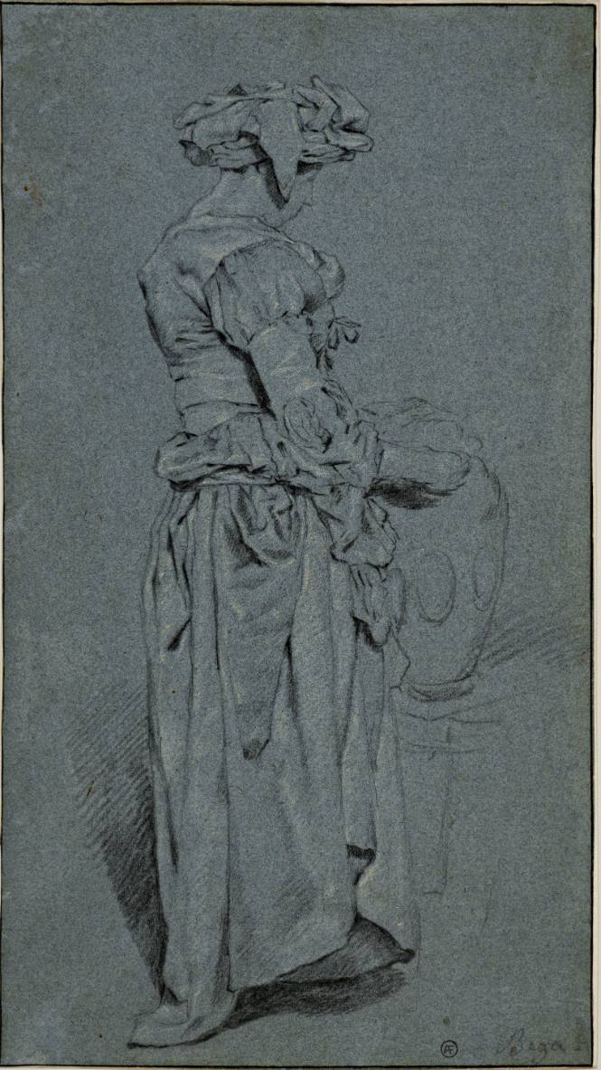 A Standing Woman in a Turban, Holding a Jug