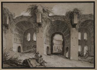 A Corner of the Forum of Romanum with the Ruins of the Basilica of Maxentius