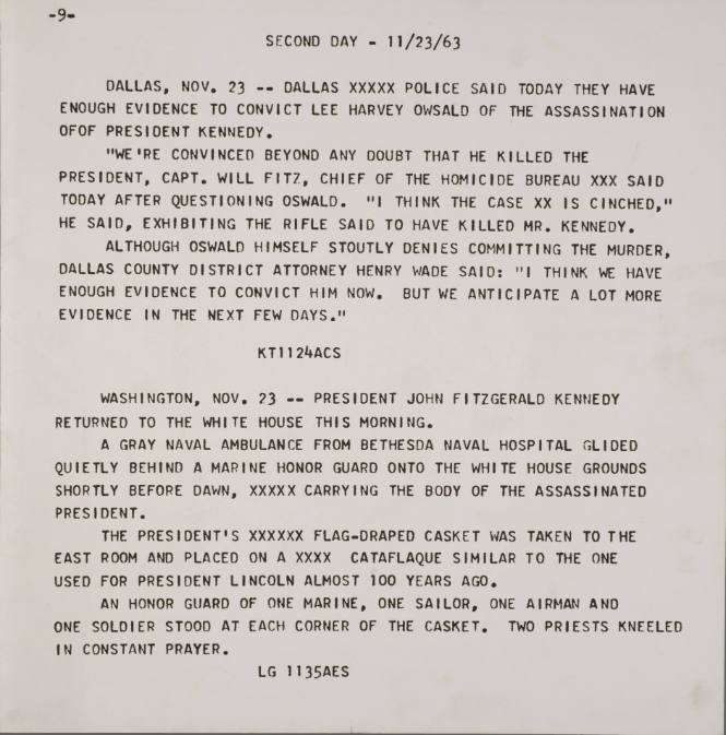 Flash - November 22, 1963 (Teletype text)