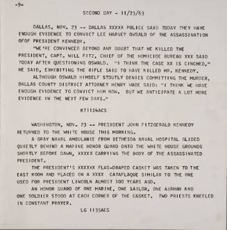 Flash - November 22, 1963 (Teletype text)