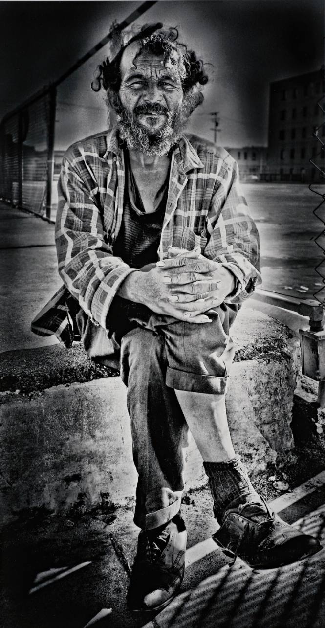Tramp with White Fingernails in the Style of Daido Moriyama