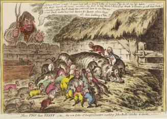 "More Pigs than Teats,"--or-- the new Litter of hungry Grunters sucking John-Bull's-Old-Sow to death