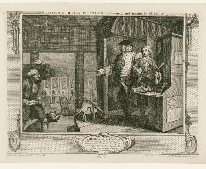 The Industrious Prentice, a Favourite and entrusted by his Master (from Industry and Idleness)