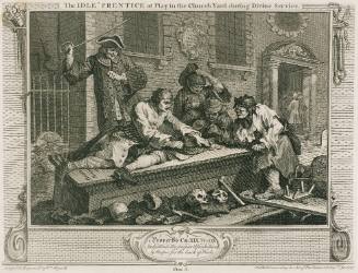 The Idle Prentice at Play in the Church Yard during Divine Service (from Industry and Idleness)