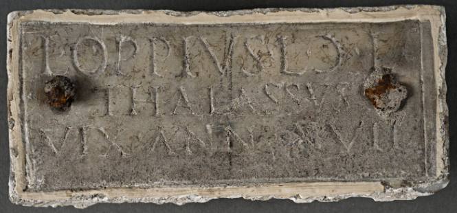 Columbarium plaque for Lucius Oppius Thallasus