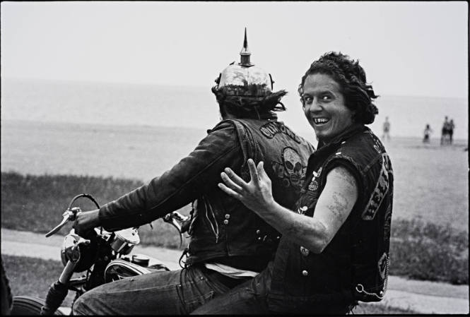 Funny Sonny packing with Zipco, Milwaukee, from "The Bikeriders" series