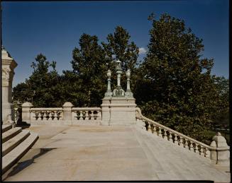 Balustrade, Pedestal and Light Fixture, Intermediate Landing of Eastern Approach, State Capitol, Albany, New York